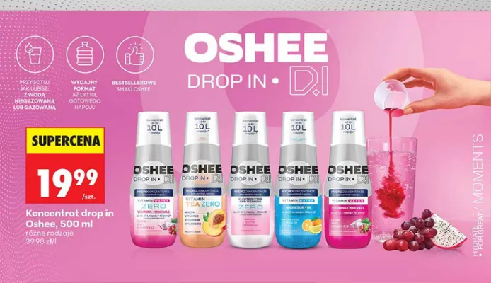 Koncentrat drop in Oshee Vitamin Water Zero promocja w Biedronka