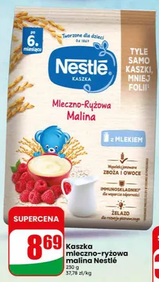 Kaszka mleczno-ryżowa malina Nestlé promocja w Dino
