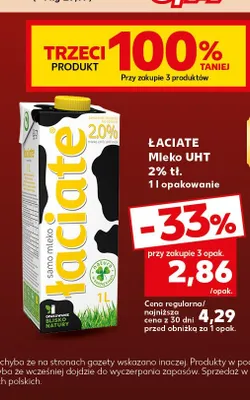 Mleko UHT Łaciate 2% promocja w Kaufland