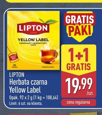 Herbata czarna Yellow Label Lipton promocja w Aldi