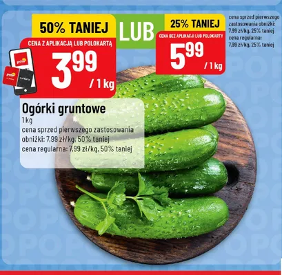 Ogórki gruntowe promocja w POLOmarket