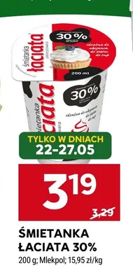 Śmietanka Łaciata 30% promocja w Stokrotka