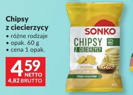 Chipsy z ciecierzycy różne rodzaje Sonko promocja w Makro