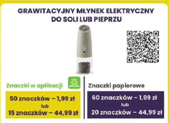 Grawitacyjny młynek elektryczny do soli lub pieprzu promocja w Stokrotka