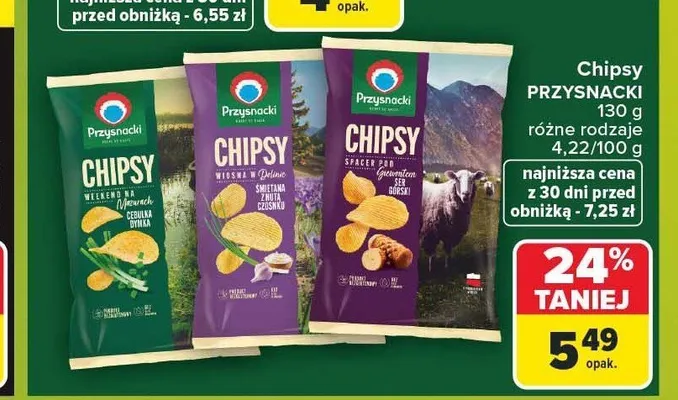 Chipsy Przysnacki Ser Górski promocja w Carrefour