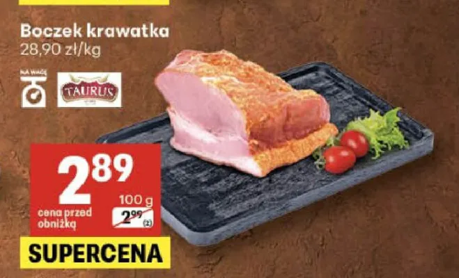 Boczek krawatka Taurus promocja w Delikatesy Centrum