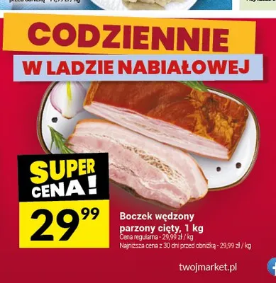 Boczek wędzony parzony cięty promocja w Twój Market