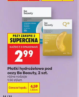 Płatki hydrożelowe pod oczy Be Beauty promocja w Biedronka