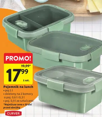 Pojemnik na lunch Curver ze sztućcami 0,9 l promocja w Intermarche