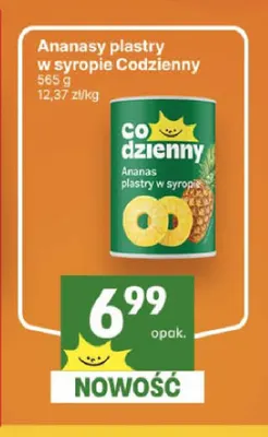 Ananas w puszce plastry w syropie Codzienny promocja w Delikatesy Centrum
