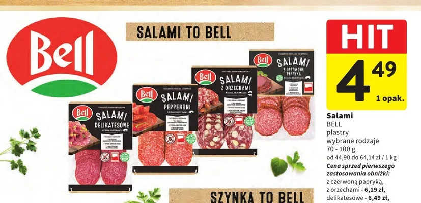 Salami Bell plastry pepperoni promocja w Intermarche