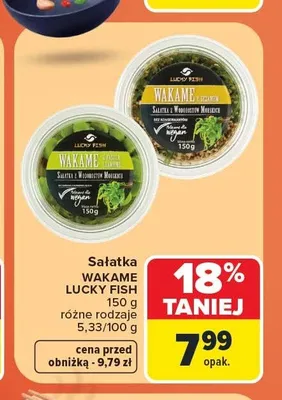 Sałatka Wakame z sosem orzechowym Lucky Fish promocja w Carrefour Market