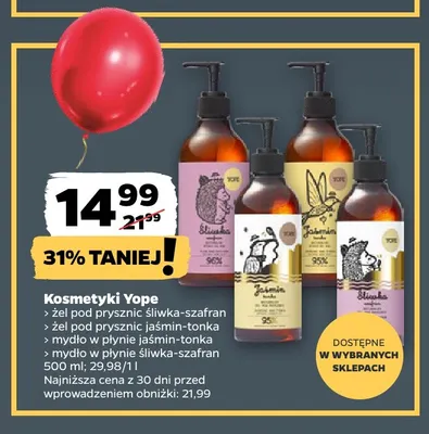 Mydło w płynie jaśmin-tonka Yope promocja w Netto