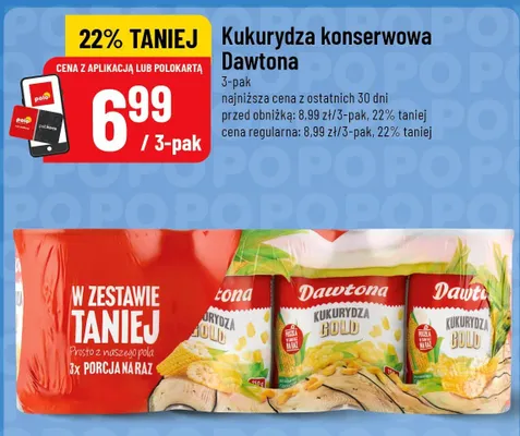 Kukurydza konserwowa Dawtona 3-pak promocja w POLOmarket