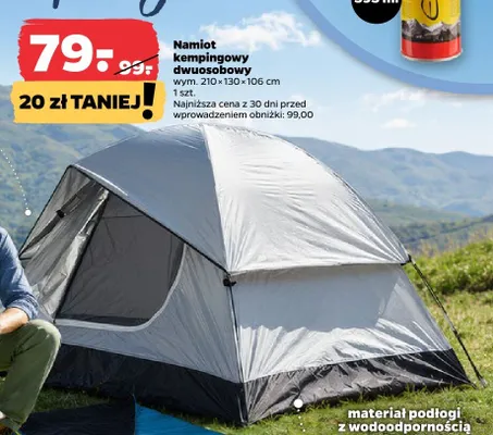 Namiot kempingowy dwuosobowy wym. 210x130x106cm promocja w Netto