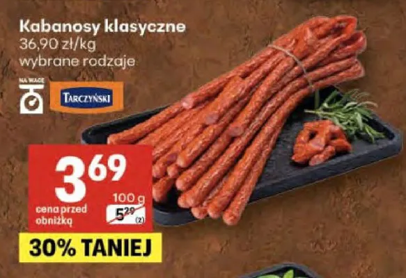 Kabanosy klasyczne Tarczyński promocja w Delikatesy Centrum