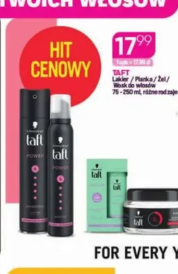 Lakier, pianka, żel, wosk do włosów Taft promocja w Drogerie Koliber