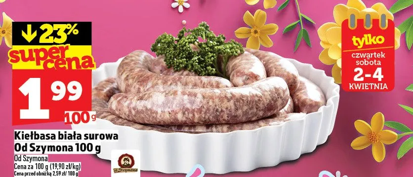 Kiełbasa biała surowa promocja w TOPAZ