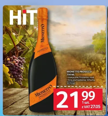 Wino musujące Mionetto Prosecco promocja w Selgros