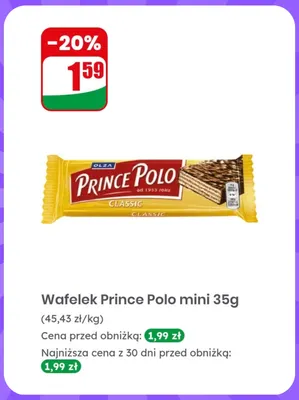 Wafelek Prince Polo mini promocja w Dino