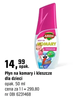 Płyn na komary i kleszcze dla dzieci promocja w OBI