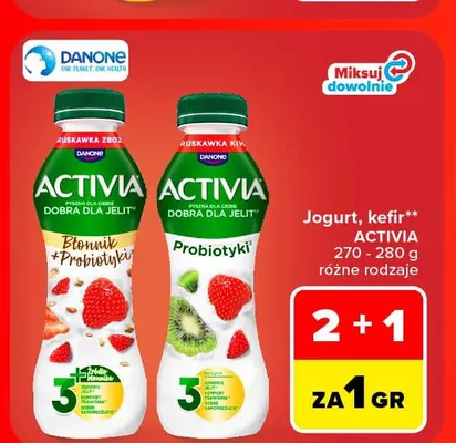 Jogurt Activia truskawka kiwi promocja w Carrefour Market