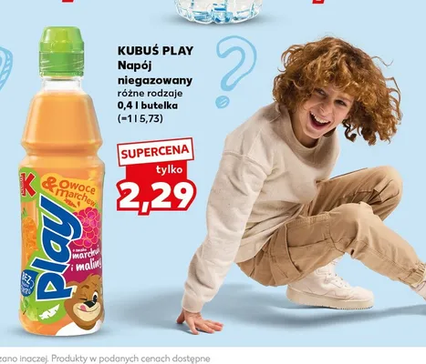 Napój niegazowany Kubuś Play o smaku marchwi i maliny promocja w Kaufland