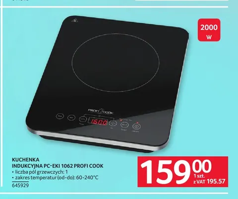 Kuchenka indukcyjna PC-EKI 1062 Profi Cook promocja w Selgros
