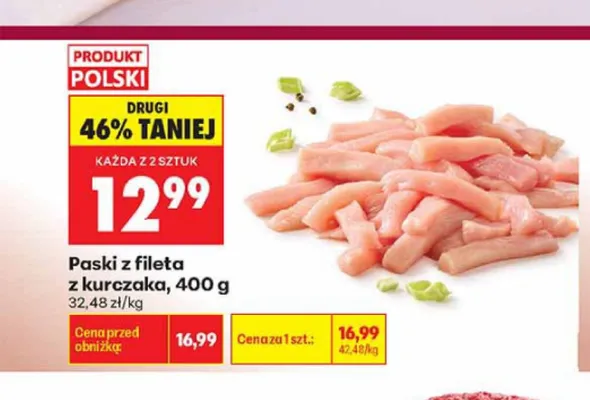Paski z fileta z kurczaka Kraina Mięs promocja w Biedronka