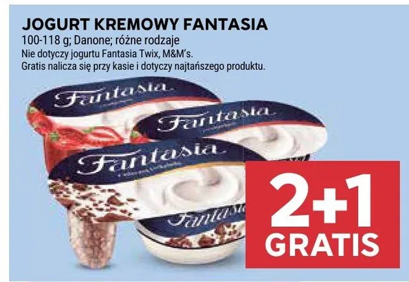 Jogurt kremowy fantasia 2+1 gratis promocja w Stokrotka