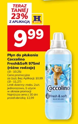 Płyn do płukania Coccolino Fresh&Soft 975ml (różne rodzaje) promocja w Hitpol