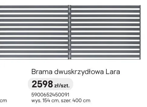 Brama dwuskrzydłowa Lara promocja w Castorama