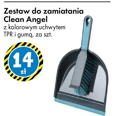 Zestaw do zamiatania Clean Angel z kolorowym uchwytem TPR i gumą promocja w Tedi
