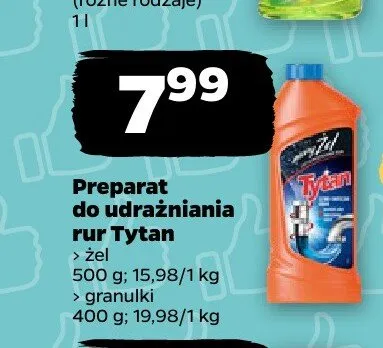 Preparat do udrażniania rur Tytan promocja w Netto