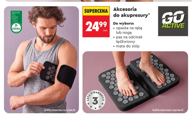 Opaska do akupresury na rękę lub nogę Go Active promocja w Biedronka