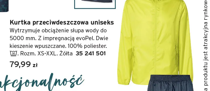 Kurtka przeciwdeszczowa uniseks promocja w Tchibo