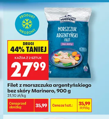 Filet z morszczuka argentyńskiego bez skóry Marinero promocja w Biedronka