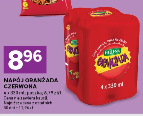 Napój Oranżada czerwona Hellena 4-pak 330ml promocja w Stokrotka
