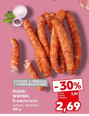 Frankfurterki surowe wędzone Madej Wróbel promocja w Kaufland