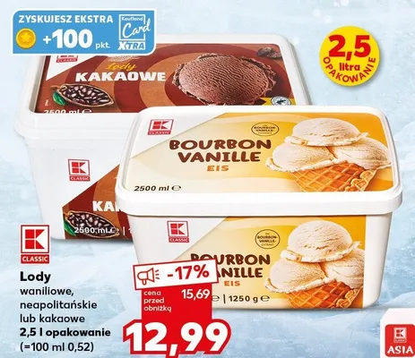Lody waniliowe K-Classic promocja w Kaufland
