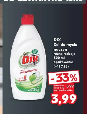 Żel do mycia naczyń Dix promocja w Kaufland