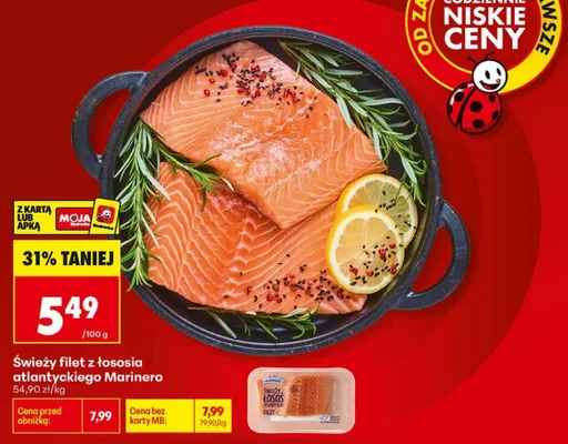 Świeży filet z łososia atlantyckiego Marinero promocja w Biedronka