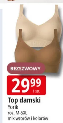 Top damski bezszwowy Yorik roz. M-5XL promocja w Leclerc