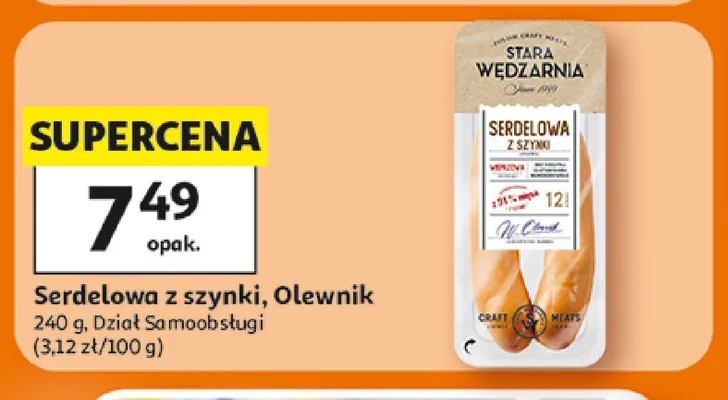Serdelowa z szynki Olewnik promocja w Auchan