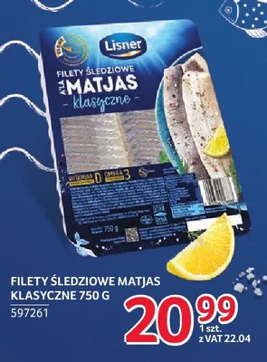 Filety śledziowe Matjas klasyczne Lisner promocja w Selgros
