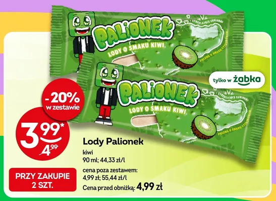 Lody Palionek kiwi promocja w Żabka