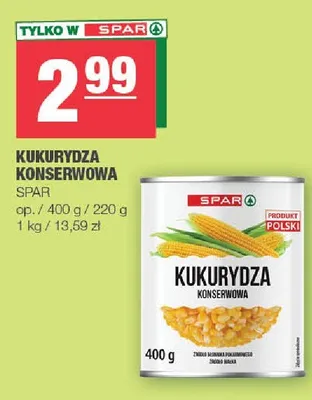 Kukurydza konserwowa promocja w SPAR