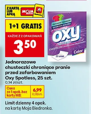 Chusteczki ochronne pranie przed zafarbowaniem Spotless Color promocja w Biedronka