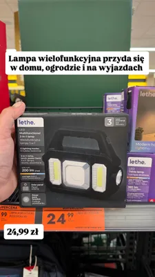 Lampa wielofunkcyjna LED lethe. 3w1 lampa latarka powerbank promocja w Biedronka