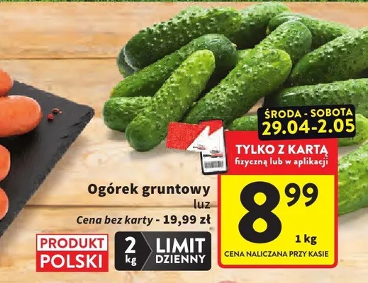 Ogórek gruntowy promocja w Intermarche
